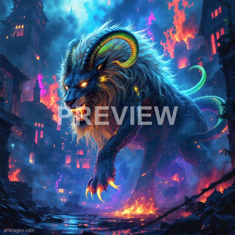 15094 - a-chimera-roaming-a-burning-village-a-monstrous-creat_250706001901_00001